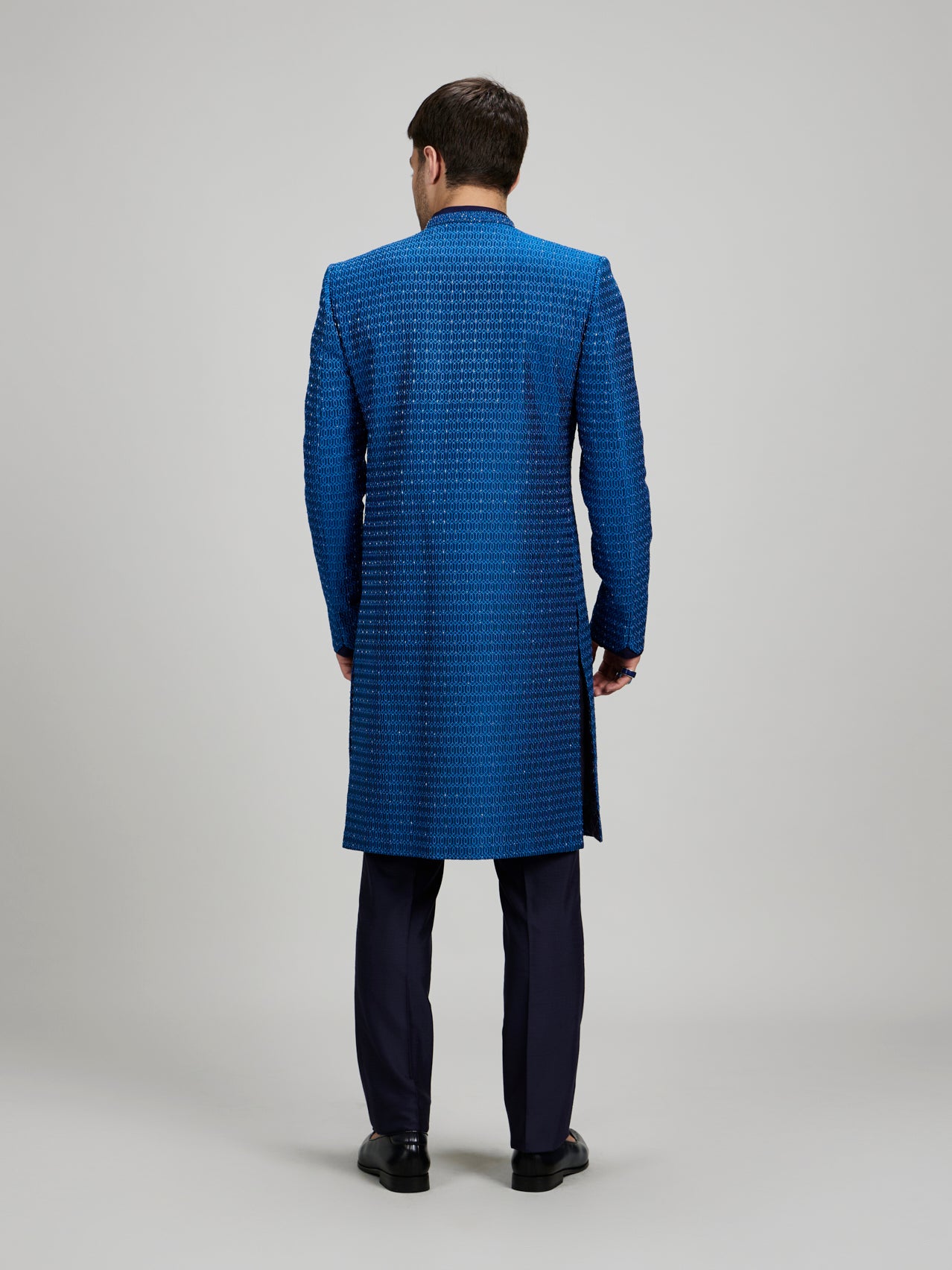 Gridiron Layered Sherwani - Nayir