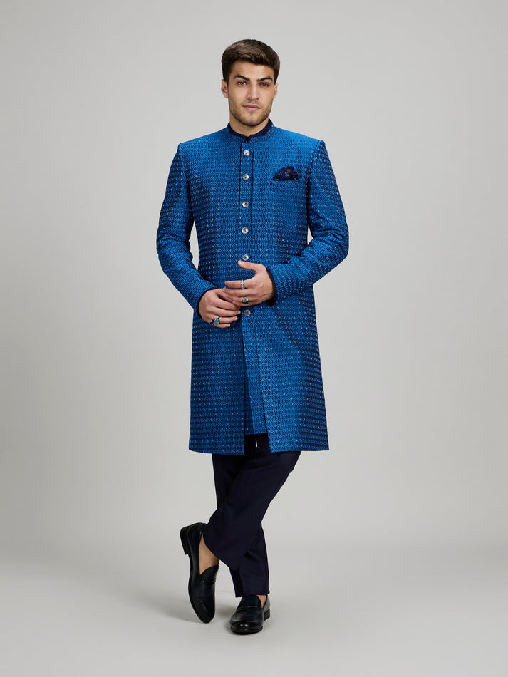 Gridiron Layered Sherwani - Nayir
