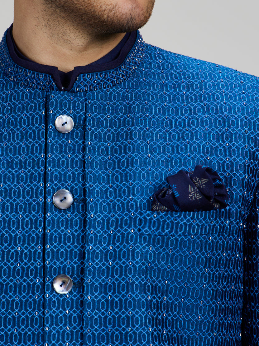 Gridiron Layered Sherwani - Nayir