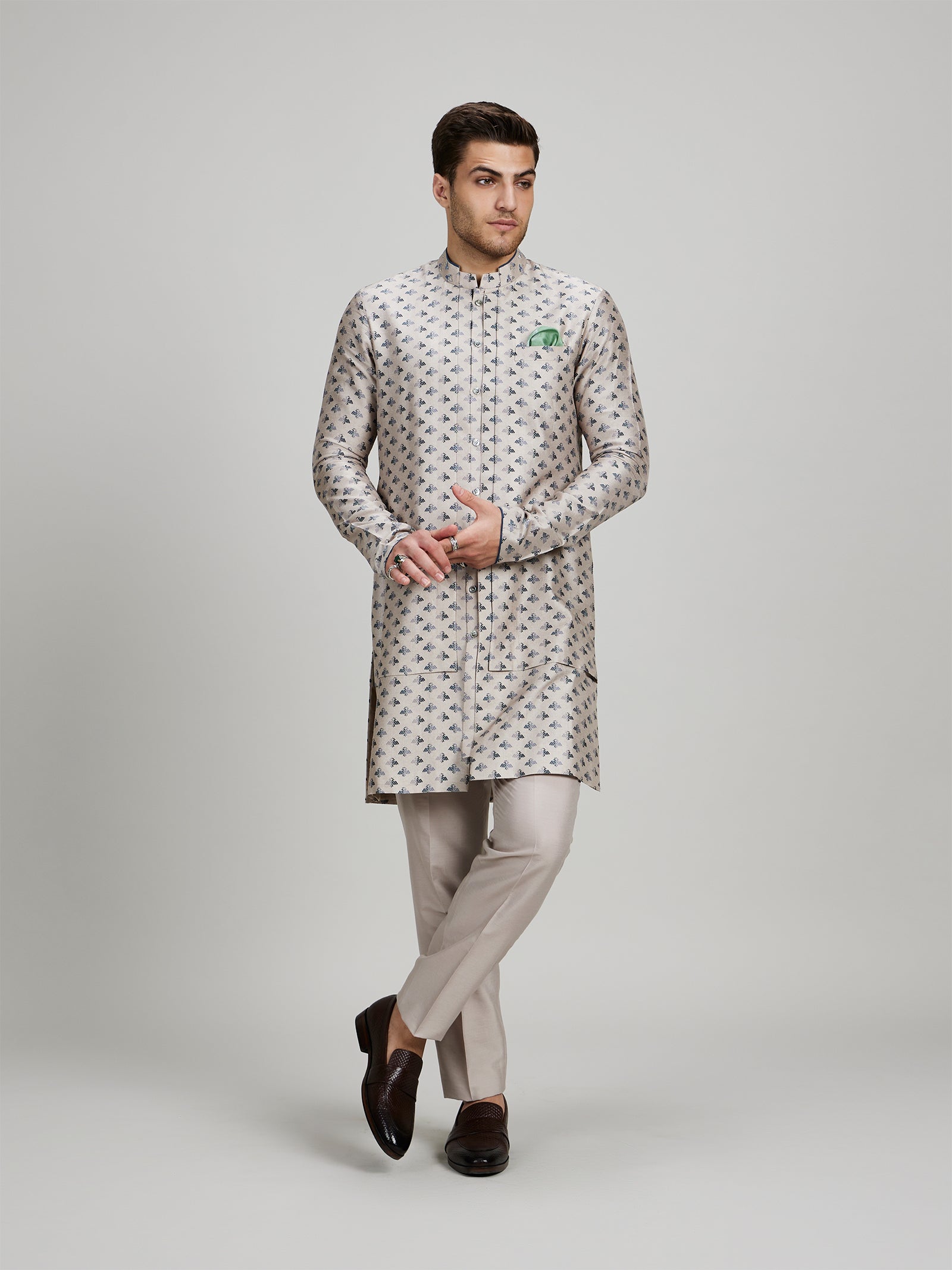 Taupe Liberty Kurta Set - Rinaldo