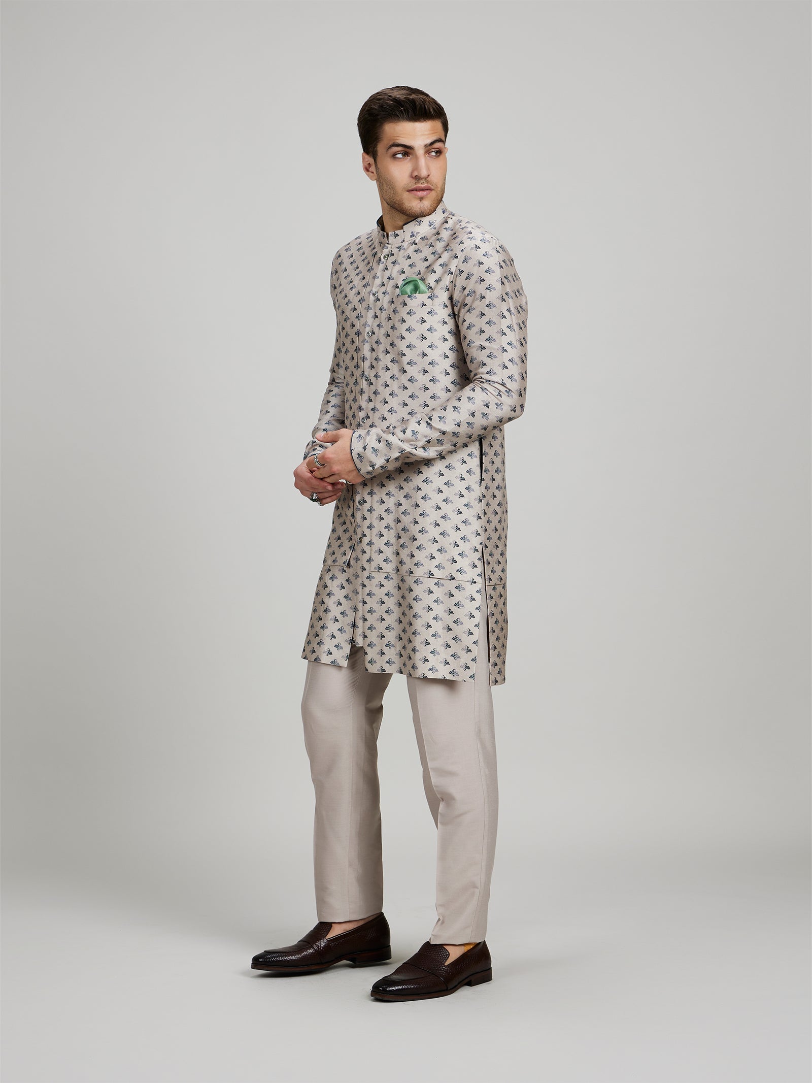 Taupe Liberty Kurta Set - Rinaldo