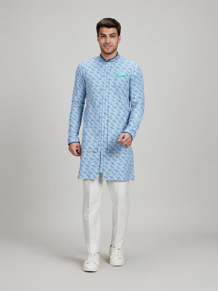 Pixel Layered Kurta Set - Zeke