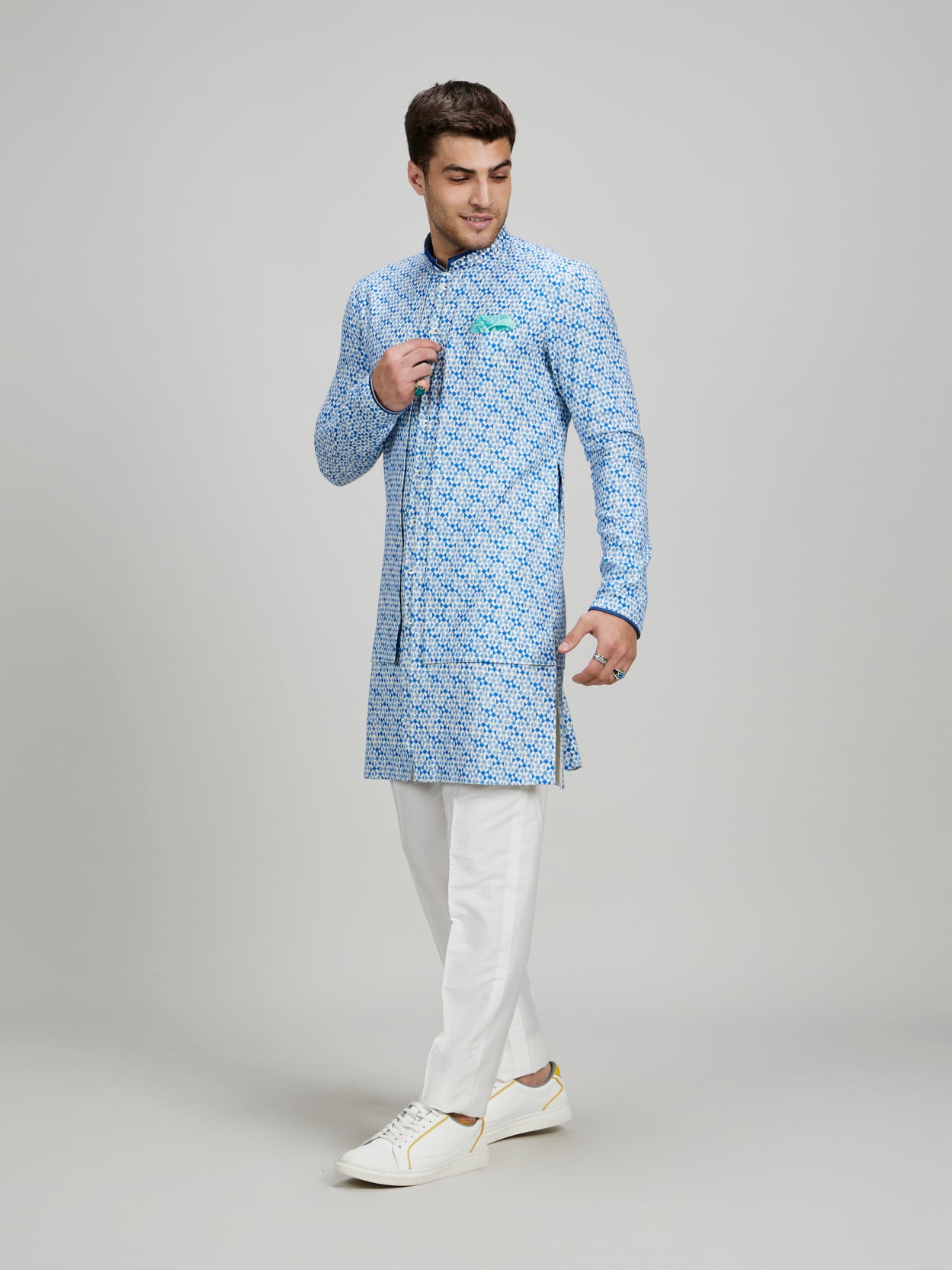 Pixel Layered Kurta Set - Zeke
