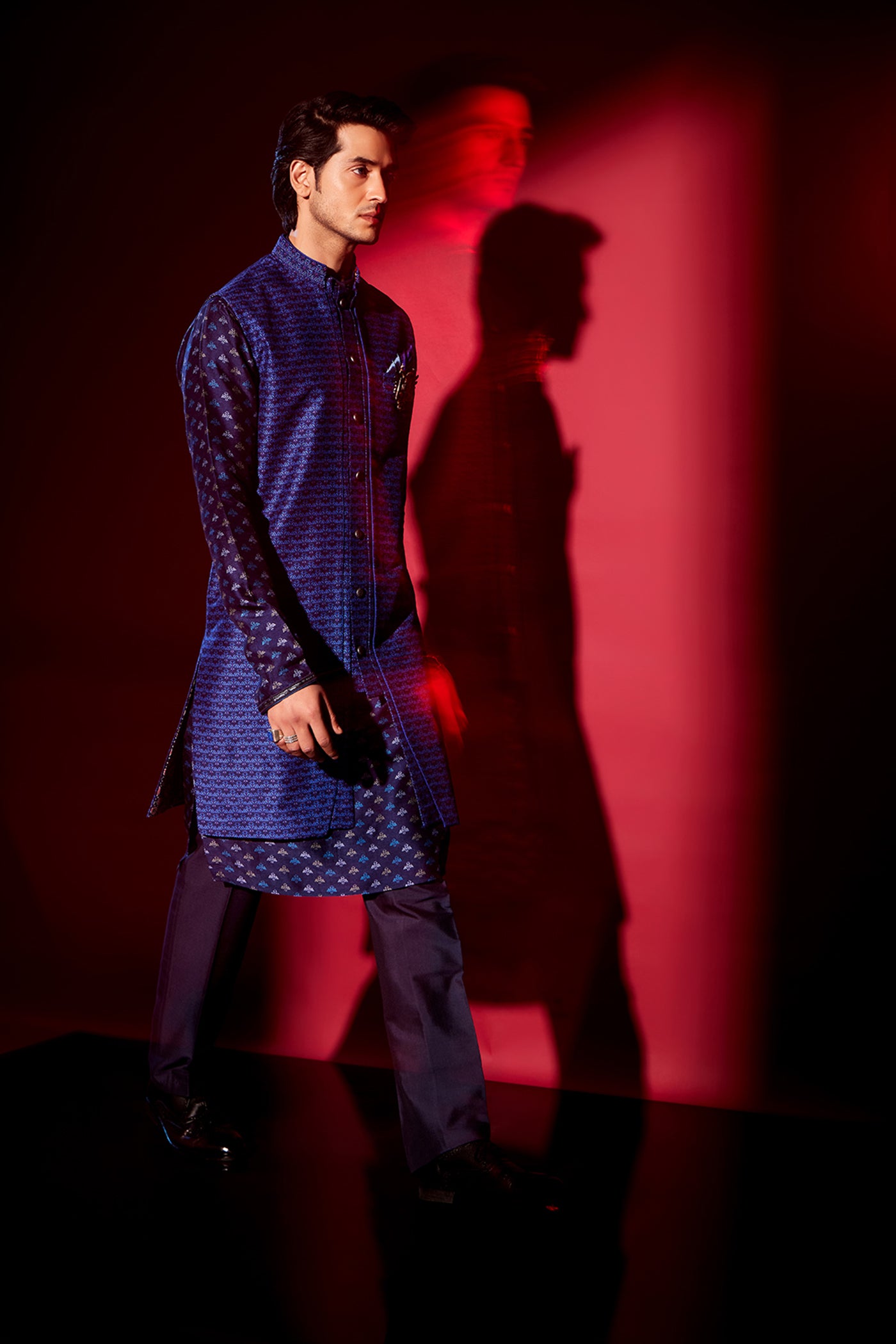 Griffin Layered Sleeveless Sherwani - Ivan