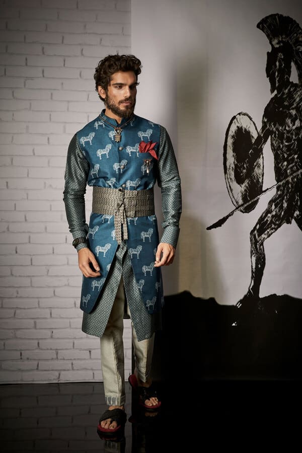 Horse of Troy Reversible Sleeveless Sherwani - Velior